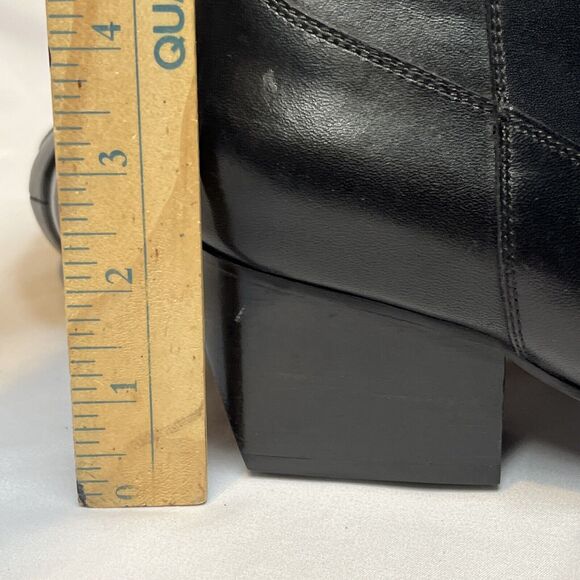 Seychelles Black Leather Booties Size 8 Heel Zippered Los Angeles - Picture 7 of 11